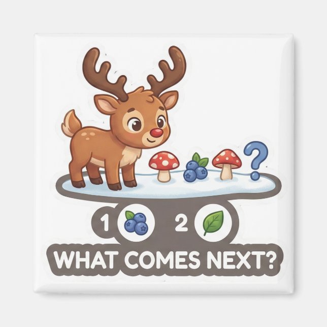 What Comes Next? Reindeer Pattern Learning Magnet (Vorne)