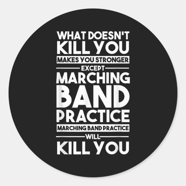 What Doesn't Kill You Makes U Stronger Except Marc Runder Aufkleber (Vorderseite)