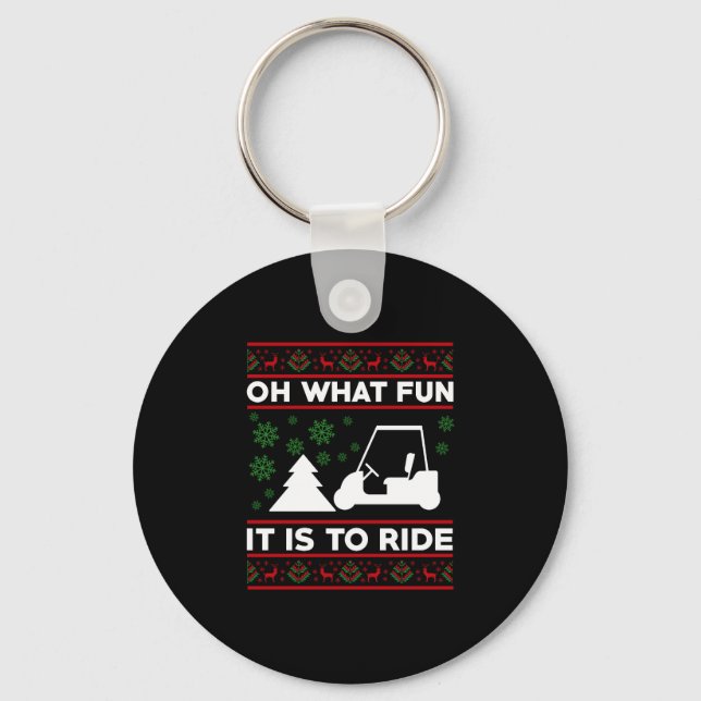 What fun it is to ride golf cart christmas schlüsselanhänger (Vorderseite)