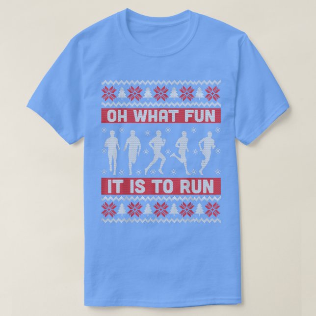 What fun it is to run ugly christmas sweater gi T-Shirt (Design vorne)