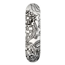 What is happening skateboard with doodle art