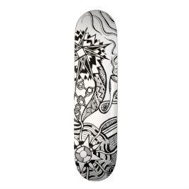 What is happening skateboard with doodle art