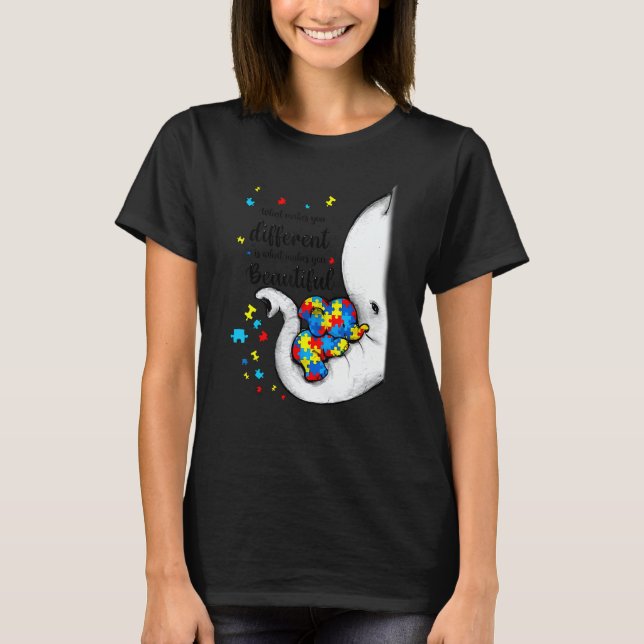 What Makes You Different Elephant Mom Autism Child T-Shirt (Vorderseite)