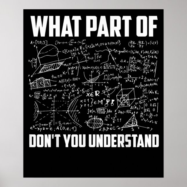 What Part Of Dont You Understand Fun Math Teacher Poster (Vorne)