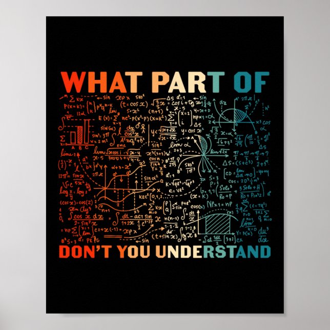 What Part Of Don't You Understand Funny Math Teach Poster (Vorne)