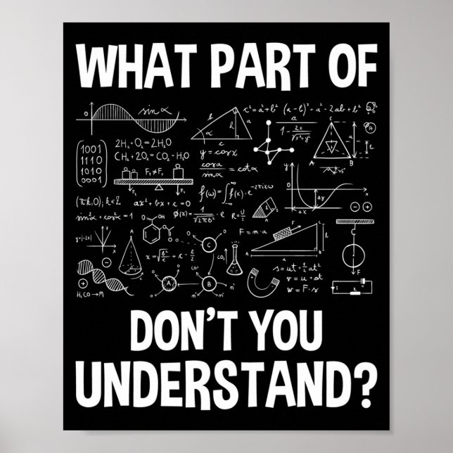 What Part Of Don't You Understand - Science Math C Poster (Vorne)