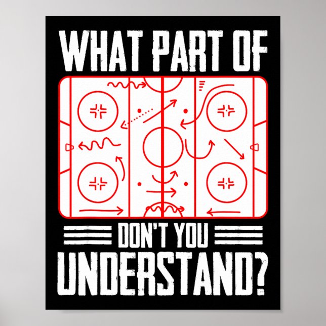 What Part Of Hockey Don't You Understand Ice Hocke Poster (Vorne)