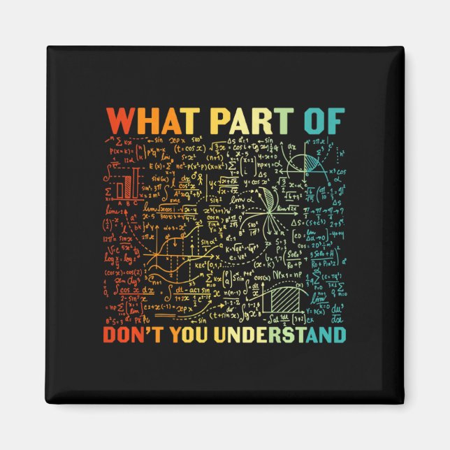 What Part Of You Dont Understand Mathematics Math  Magnet (Vorne)