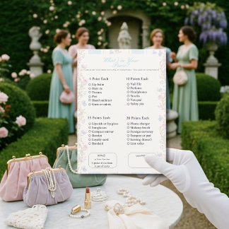 What’s in Your Purse? Romantic Floral Game Einladung