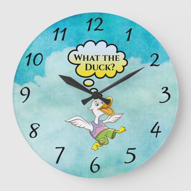 What the Duck? Wall Clock Große Wanduhr (Vorderseite)