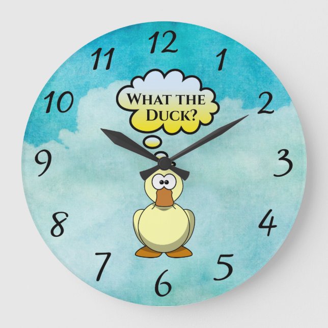What the Duck? Wall Clock Große Wanduhr (Vorderseite)