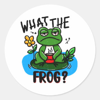 What the frog? runder aufkleber