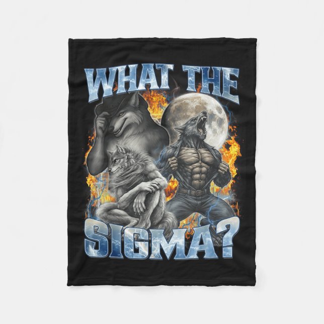 What The Sigma Cool Funny Alpha Wolf Werewolf Boot Fleecedecke (Vorderseite)