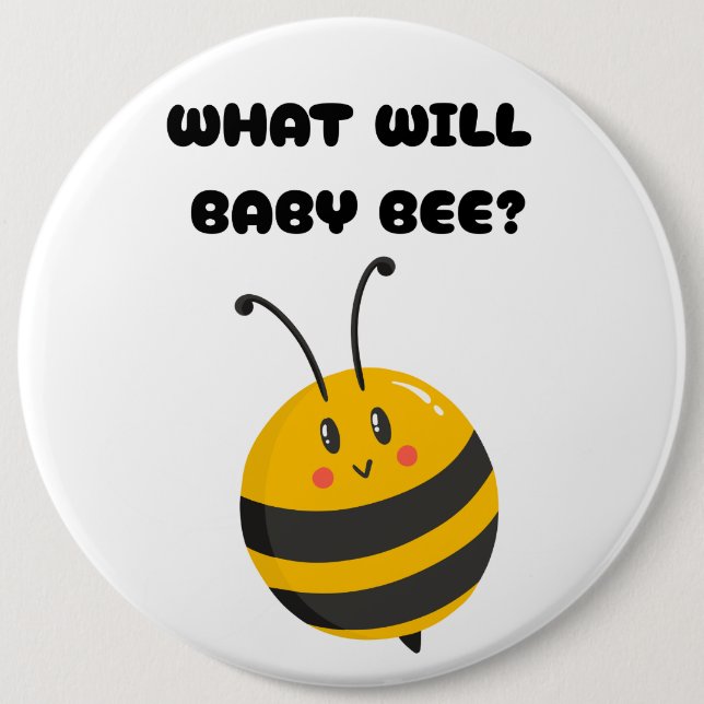 What Will Baby Bee Gender Reveal Party Button (Vorderseite)