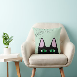 Whatcha Doin Cat Throw Kissen