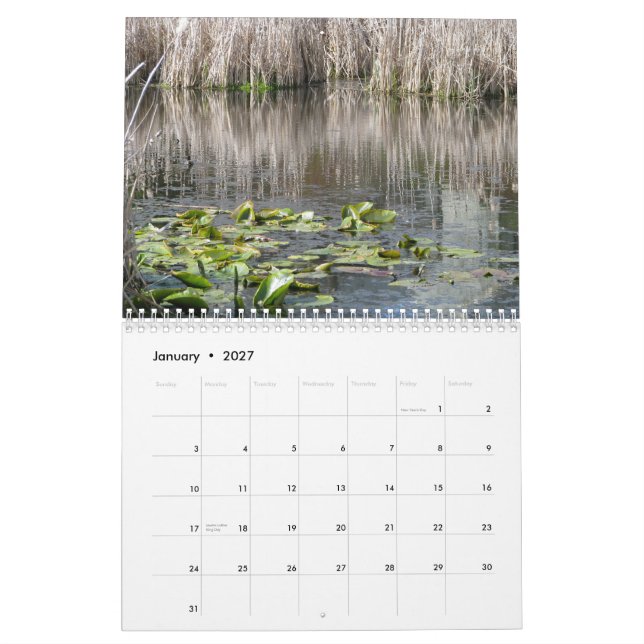 Whatcom County Seen, Flüsse, Teiche, Nebenflüsse Kalender (Jan 2027)