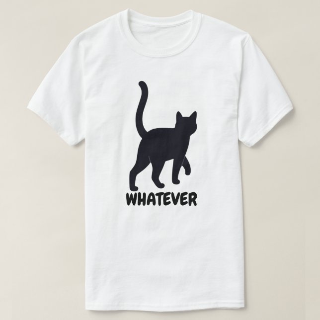 Whatever Black Cat Design T-Shirt (Design vorne)