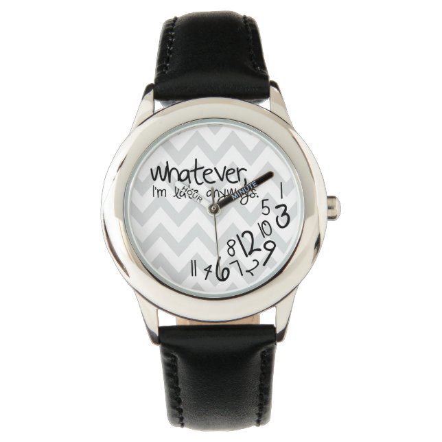 Whatever, ich bin'm late anyways armbanduhr (Vorderseite)