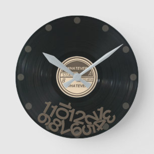 WHATEVER Schallplattenalbum Runde Wanduhr