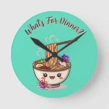 "What's For Dinner?" Mint Green Anime Ramen Bowl 