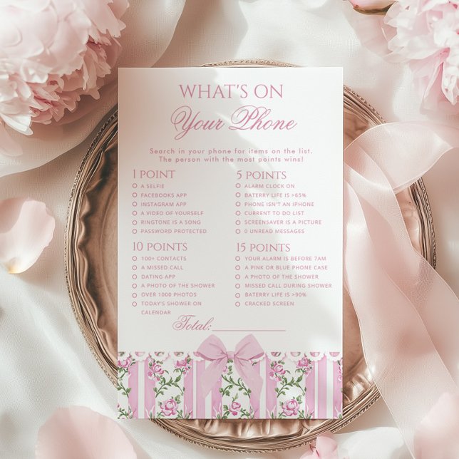 What's on your phone Pink Love Shack Coquette Game (Von Creator hochgeladen)