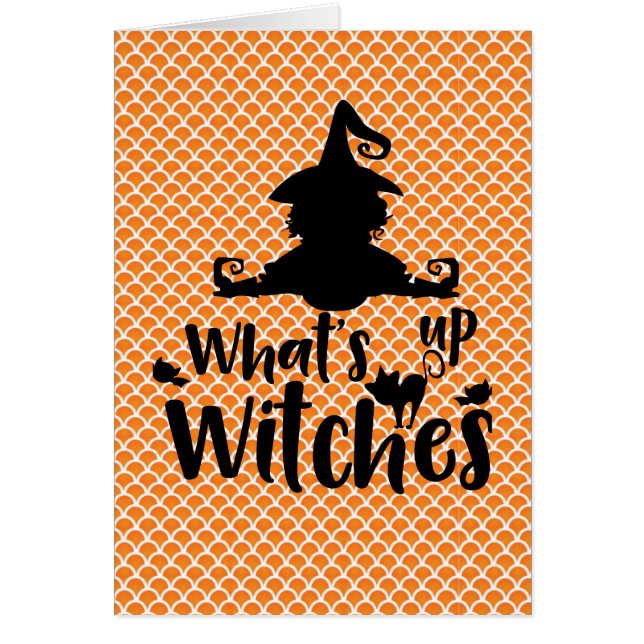 Whats Up Witches Blank Inside Greeting Card (Vorne)
