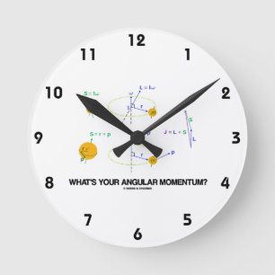 What's Your Angular Momentum? (Physics Diagrams) Runde Wanduhr