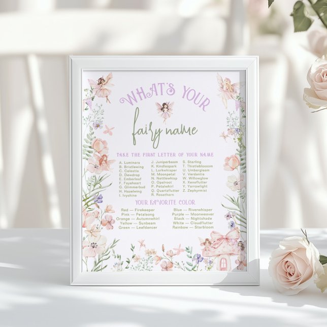Whats your Fairy Name Whimsical Birthday game Poster (Von Creator hochgeladen)