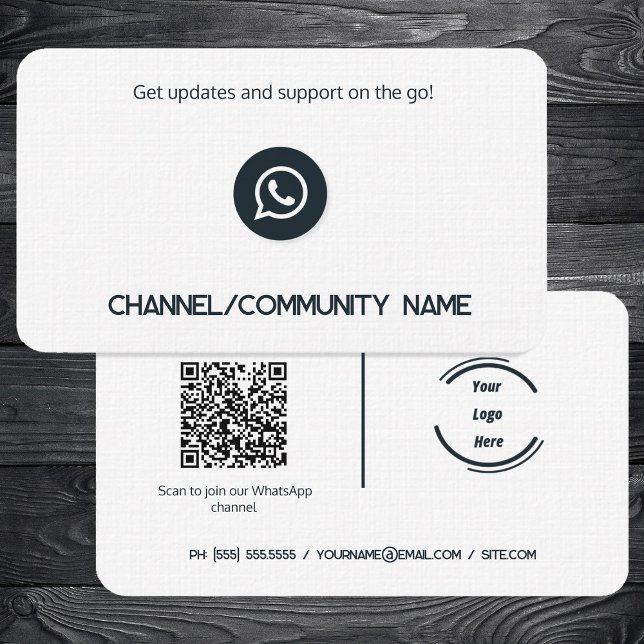 🌐 📲 WhatsApp Channel Community Custom QR Visitenkarte (WhatsApp Channel Community Business Cards)