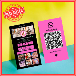 WhatsApp Nail Salon Pink | QR-Code für soziale Med Visitenkarte