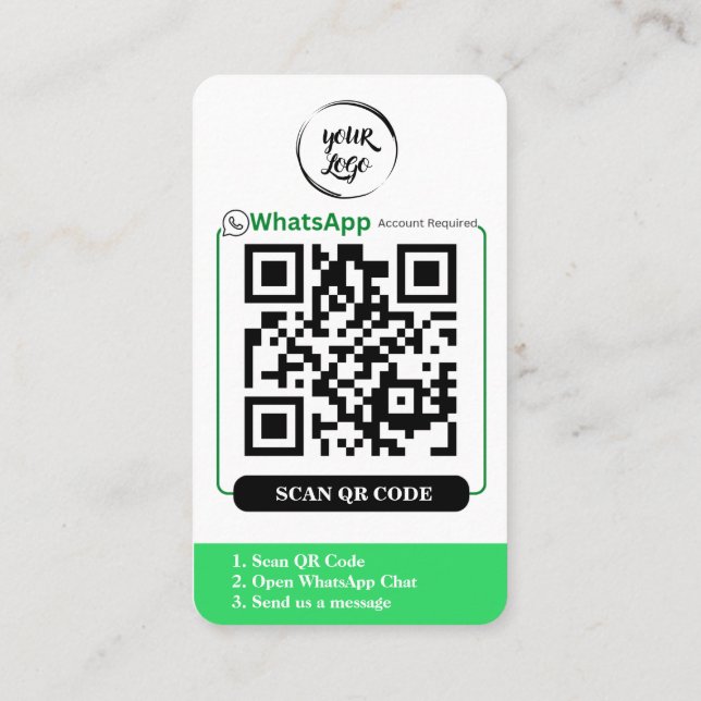 WhatsApp QR Code Business Card Visitenkarte (Rückseite)