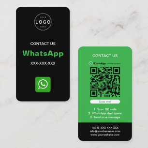 WhatsApp QR-Code Einfaches Minimalistisches Logo Visitenkarte