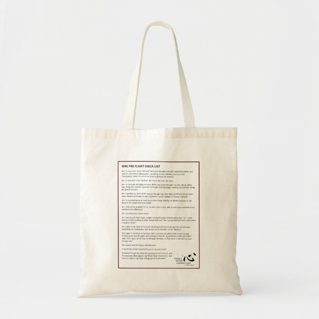 WHC Pre-Flight Checklist Tote Bag Tragetasche (Vorne)
