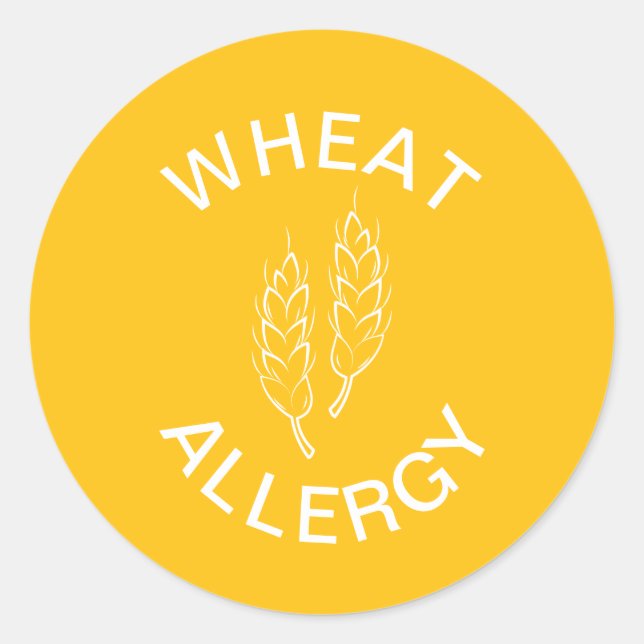 Wheat Allergy Alert Runder Aufkleber (Vorderseite)