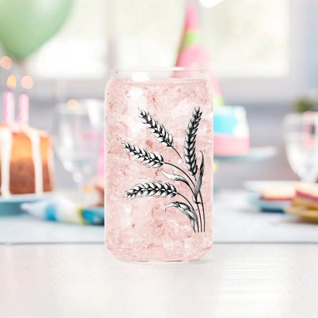 Wheat Ears Etched Wedding Glasses (Insitu (Anniversaire))