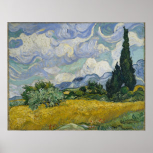 Wheat Field with Cypresses by Vincent van Gogh Poster