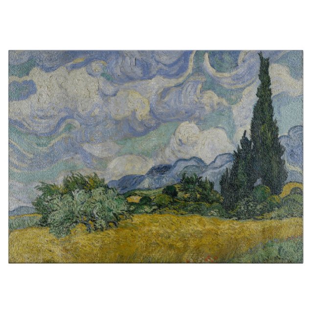 Wheat Field with Cypresses, Oil Painting, Van Gogh Schneidebrett (Vorderseite)