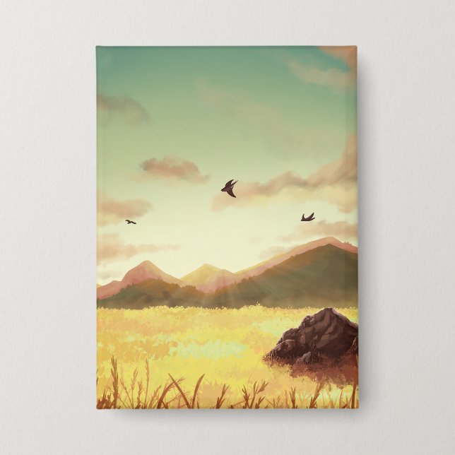 Wheat fields at sunrise button (Vorderseite)