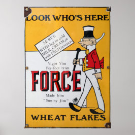 Wheat Flakes, Vintages Emailschild. Poster