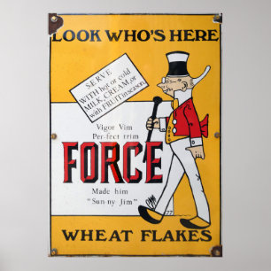 Wheat Flakes, Vintages Emailschild. Poster