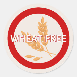 Wheat Free Food Allergy Alert Klassischer Aufklebe Runder Aufkleber