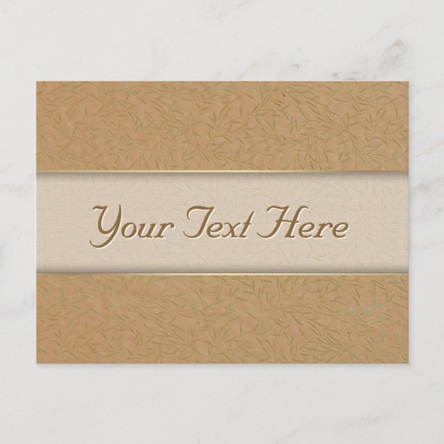 Wheat Gold Embossed Leaf Reben Postkarte (Vorderseite)