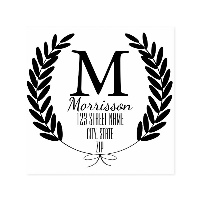 Wheat Laurels Personalisiert Permastempel (Design)