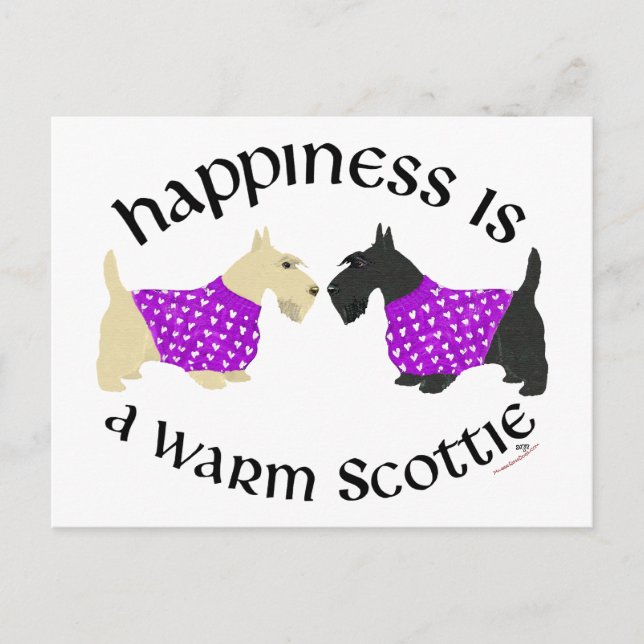 Wheaten & Black Scottie Happy Postkarte (Vorderseite)