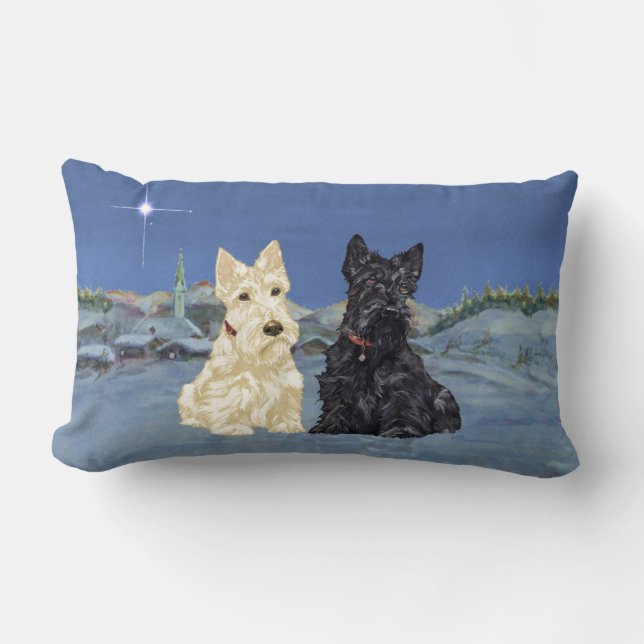 Wheaten Black Scottish Christmas Lendenkissen (Vorderseite)