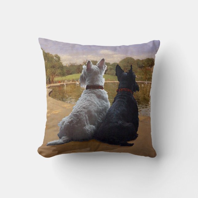 Wheaten & Black Scottish Terrier Pillow Kissen (Vorderseite)