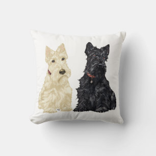 Wheaten & Black Scottish Terriers Kissen