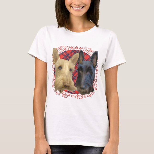 Wheaten & Black Scottish Terriers T-Shirt (Vorderseite)
