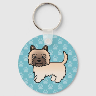 Wheaten Cairn Terrier Cartoon Dog On Blue Schlüsselanhänger