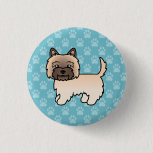 Wheaten Cairn Terrier Dog Cartoon Zeichnend auf bl Button